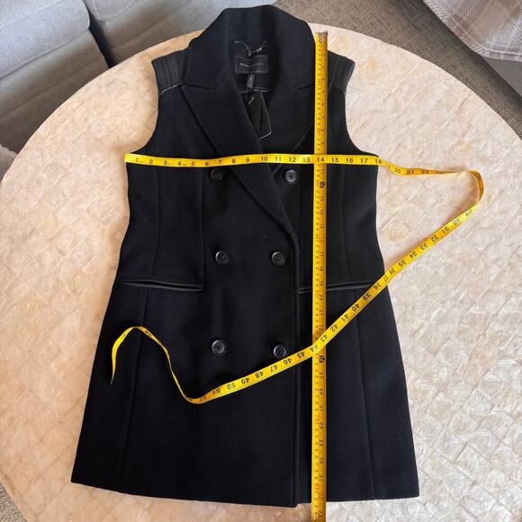 BCBG Vest Coat Dress Jacket ROXY black wool blend peacoat NWT NEW SZ S SMALL - Picture 8 of 8